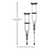 McKesson Underarm Crutches Youth / Adult / Tall Adult 4 Foot 6 Inch to 6 Foot 6 Inch User Height Aluminum Frame 300 lbs. Weight Capacity (1095263_BX) 1/BX