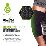 Green Drop™ Elbow Support Small / Medium Pull-On Sleeve Left or Right Elbow 8 to 12 Inch Elbow Circumference Black (1230634_EA) 1/EA