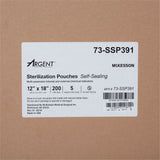 McKesson Argent™ Sure-Check® Sterilization Pouch Ethylene Oxide (EO) Gas / Steam 12 X 18 Inch Transparent / Blue Self Seal Paper / Film (527136_CS) 5/CS