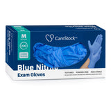 CareStock™ Exam Glove Medium NonSterile Nitrile Standard Cuff Length Textured Fingertips Blue Chemo Tested (1230897_CS) 2000/CS