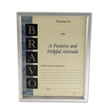 Universal® Plastic Document Frame, for 8.5 x 11, Easel Back, Metallic Silver (UNV76853) Each