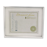 Universal® Plastic Document Frame with Mat, 11 x 14 and 8.5 x 11 Inserts, Metallic Silver (UNV76854) Each