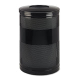 Rubbermaid® Commercial Classics Perforated Open Top Receptacle, 51 gal, Steel, Black (RCPS55ETBK) Each