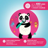 ISSA™ baby Sonic Toothbrush Kiwi Green Panda Ages Birth to 4 Years Silicone (1252886_EA) 1/EA