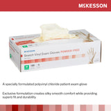 McKesson Exam Glove Medium NonSterile Stretch Vinyl Standard Cuff Length Smooth Ivory Not Rated (409743_CS) 1000/CS