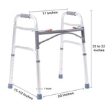 McKesson Dual Release Folding Walker Adjustable Height Aluminum Frame 350 lbs. Weight Capacity 25 to 32 Inch Height (1065260_EA) 1/EA