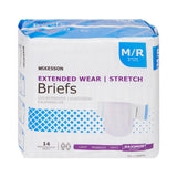 McKesson Extended Wear Unisex Adult Incontinence Brief Medium Disposable Heavy Absorbency (980310_BG) 14/BG