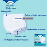 TENA® ProSkin™ Extra Unisex Adult Absorbent Underwear Pull On with Tear Away Seams X-Large Disposable Moderate Absorbency (978895_CS) 48/CS
