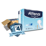 Attends® Shaped Pads Plus Bladder Control Pad 12 X 25-1/2 Inch Heavy Absorbency Polymer Core One Size Fits Most (1186542_PK) 20/PK