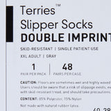 McKesson Terries™ Slipper Socks Unisex Adult 2X-Large Double Tread Single Patient Use Gray (558996_CS) 48/CS