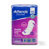 Attends® Discreet Bladder Control Pad 14-1/2 Inch Length Moderate Absorbency Polymer Core One Size Fits Most (1039116_CS) 200/CS