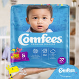 Comfees® Unisex Baby Diaper Size 5 Disposable Moderate Absorbency (993247_BG) 27/BG