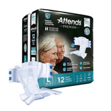 Attends® Premier Unisex Adult Incontinence Brief Large Disposable Heavy Absorbency (1128074_CS) 48/CS