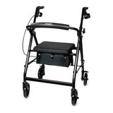 McKesson 4 Wheel Rollator Black Adjustable Height / Folding Aluminum Frame (1065266_EA) 1/EA