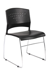 Boss Black Stack Chair With Chrome Frame, 1Pc Pack (B1400-BK-1) Each