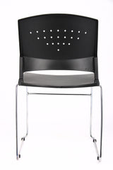 Boss Black Stack Chair With Chrome Frame, 1Pc Pack (B1400-BK-1) Each