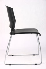 Boss Black Stack Chair With Chrome Frame, 1Pc Pack (B1400-BK-1) Each