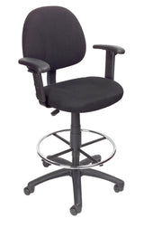 Boss Ergonomic Works Adjustable Drafting Chair with Adjustable Arms, Black (B1616-BK) Each