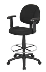 Boss Ergonomic Works Adjustable Drafting Chair with Adjustable Arms, Black (B1616-BK) Each