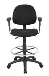 Boss Ergonomic Works Adjustable Drafting Chair with Adjustable Arms, Black (B1616-BK) Each