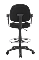 Boss Ergonomic Works Adjustable Drafting Chair with Adjustable Arms, Black (B1616-BK) Each