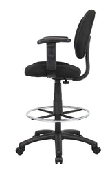 Boss Ergonomic Works Adjustable Drafting Chair with Adjustable Arms, Black (B1616-BK) Each