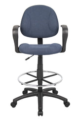 Boss Ergonomic Works Adjustable Drafting Chair with Loop Arms and Removable Foot Rest, Blue (B1617-BE) Each