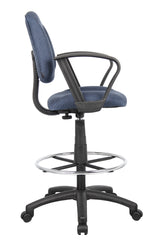Boss Ergonomic Works Adjustable Drafting Chair with Loop Arms and Removable Foot Rest, Blue (B1617-BE) Each