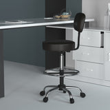 Boss Antimicrobial Vinyl Medical/Drafting Stool w/Back Cushion, Black (B16245-BK) Each