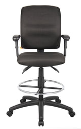 Boss Multi-Function Fabric Drafting Stool w/Adjustable Arms (B1636-BK) Each