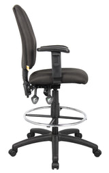 Boss Multi-Function Fabric Drafting Stool w/Adjustable Arms (B1636-BK) Each