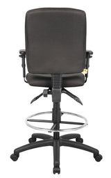 Boss Multi-Function Fabric Drafting Stool w/Adjustable Arms (B1636-BK) Each