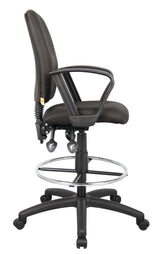 Boss Multi-Function Fabric Drafting Stool w/Loop Arms (B1637-BK) Each