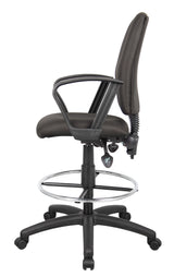 Boss Multi-Function Fabric Drafting Stool w/Loop Arms (B1637-BK) Each