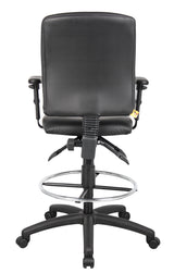 Boss Multi-Function LeatherPlus Drafting Stool w/Adjustable Arms (B1646) Each