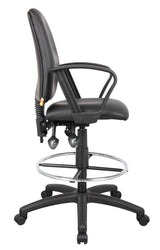 Boss Multi-Function LeatherPlus Drafting Stool w/Loop Arms (B1647) Each