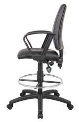 Boss Multi-Function LeatherPlus Drafting Stool w/Loop Arms (B1647) Each