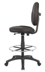 Boss Black Fabric Drafting Stools w/Footring (B1690-BK) Each