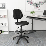 Boss Black Fabric Drafting Stools w/Footring (B1690-BK) Each