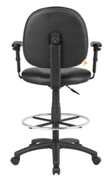Boss Black Antimicrobial Drafting Stools w/Adjustable Arms & Footring (B1691-CS) Each