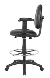 Boss Black Antimicrobial Drafting Stools w/Adjustable Arms & Footring (B1691-CS) Each
