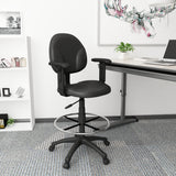 Boss Black Antimicrobial Drafting Stools w/Adjustable Arms & Footring (B1691-CS) Each