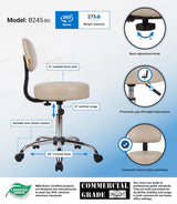 Boss Beige Caressoft Medical Stool w/Back Cushion (B245-BG) Each