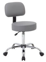 Boss Gray Antimicrobial Medical Stool w/Back Cushion (B245-GY) Each