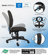 Boss Multi-Function Fabric Task Chair (B3035-BK) Each
