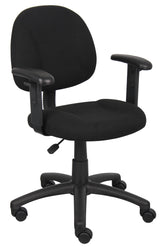 Boss Black Deluxe Posture Chair w/Adjustable Arms (B316-BK) Each
