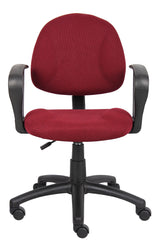 Boss Burgundy Deluxe Posture Chair w/Loop Arms (B317-BY) Each