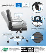 Boss Retro Task Chair with Chrome Fixed Arms (B436C-CP) Each