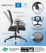 Boss Horizontal Mesh Back Task Chair, Synchro-Tilt Mechanism (B6566-BK) Each