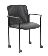 Boss Mesh Guest Chair with Casters, Black (B6909R-CS) Each